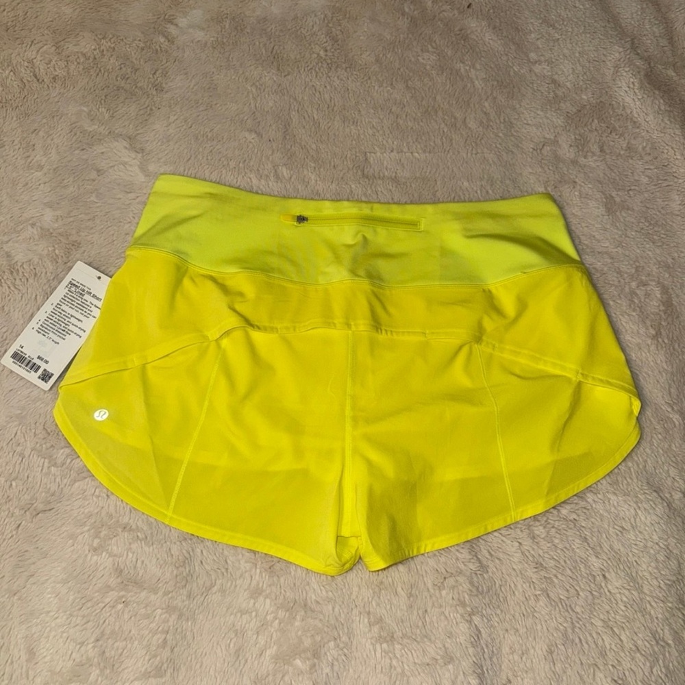 NWT Lululemon Speed Up High-Rise Lined Short 2.5"
Electric Lemon size 14 - Picture 7 of 7